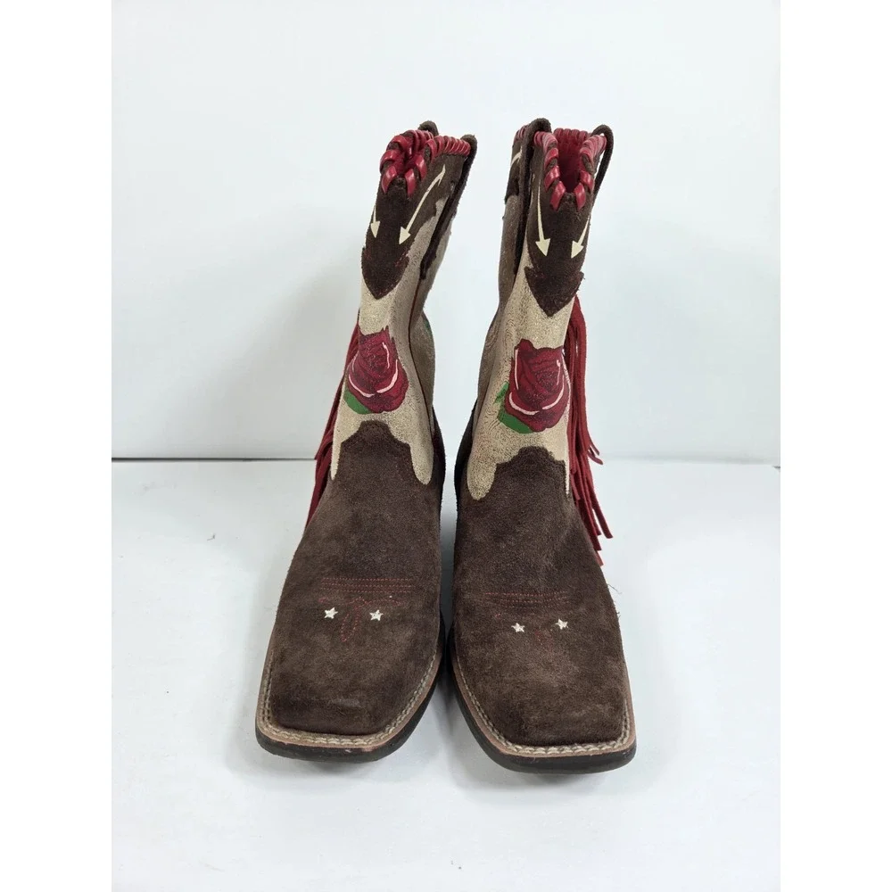Ariat X Rodeo Quincy Futurity Western Boots  Girls Sz 3.5 / Women 5 Rose Print